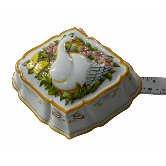 Vintage Franklin Mint Le Cordon Bleu Goose Duck Butterfly Jello Mold Ceramic - Picture 6 of 9